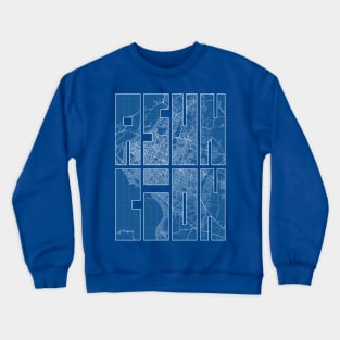 Asuncion, Paraguay City Map Typography - Blueprint Crewneck Sweatshirt